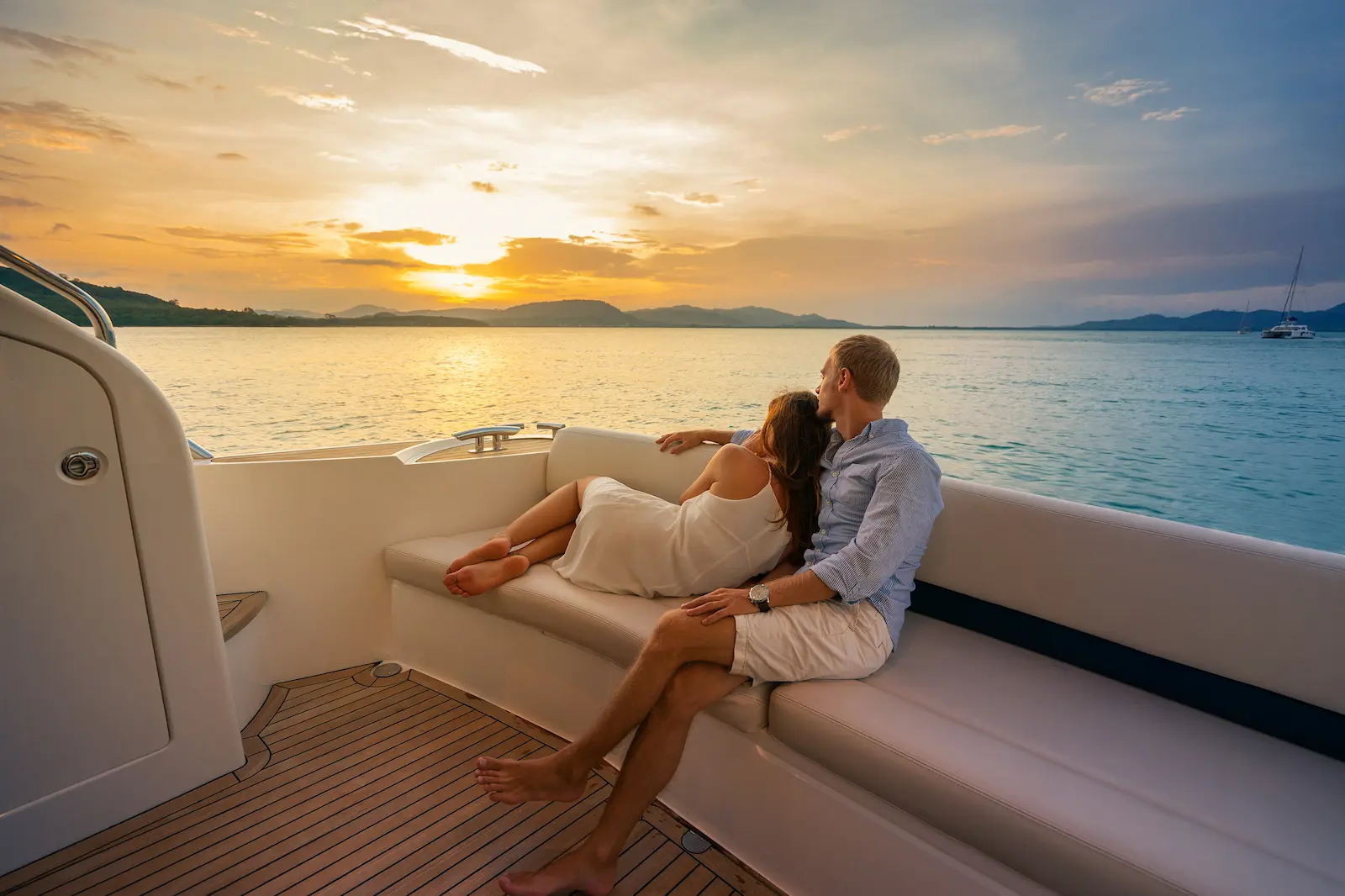 couple on yacht
