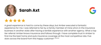 Amber Goff Insurance Review from Sarah